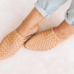 LIBERTÉ Tulum Woven Leather Mule in Tan - Size 8 (Runs Small)
